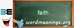 WordMeaning blackboard for faith